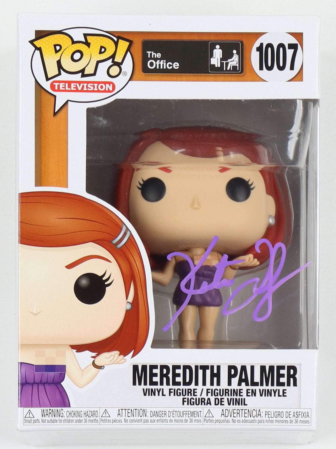 Kate Flannery Signed "The Office" #1007 Meredith Palmer Funko Pop! Vinyl Figure (JSA)