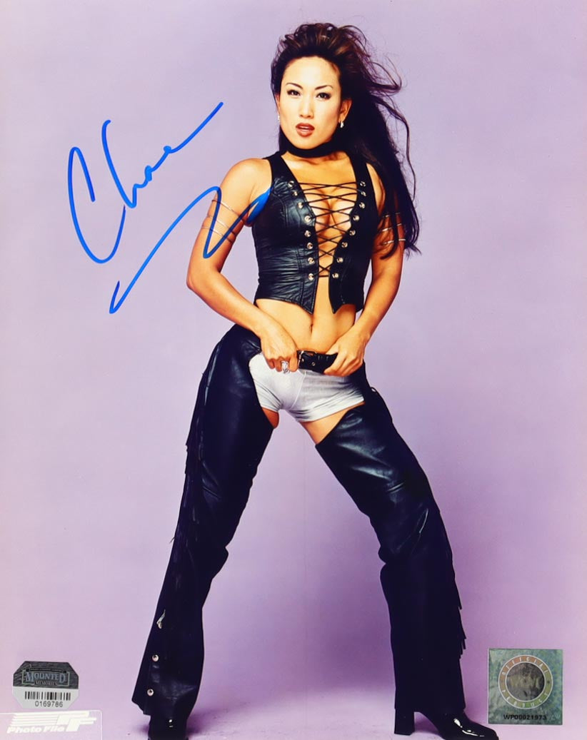 Chae An Signed WCW 8x10 Photo (Mounted Memories)