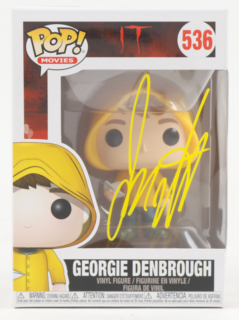 Jackson Robert Scott Signed "IT" #536 Georgie Funko Pop! (Beckett)