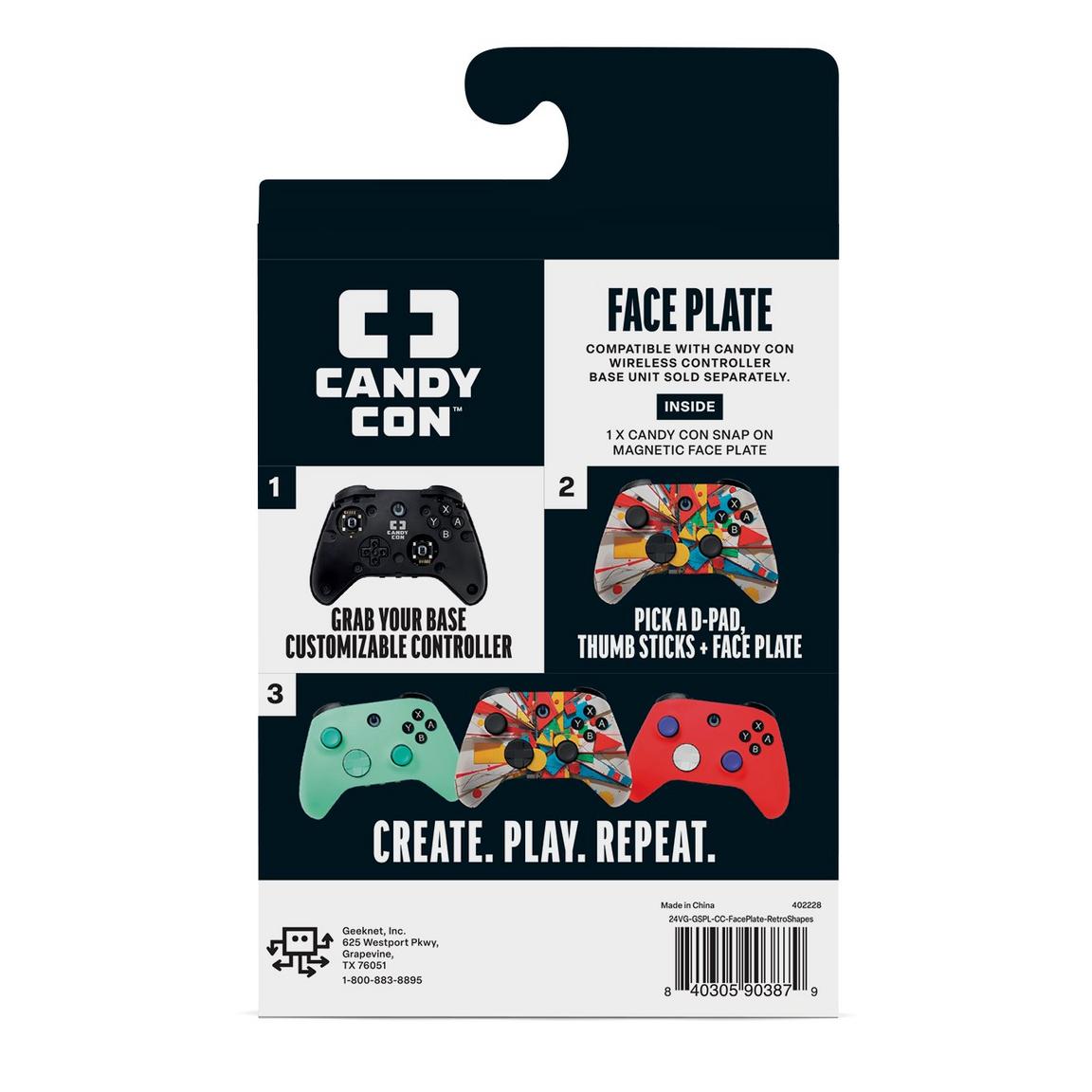 Face Plate For Candy Con Base Unit Controller - Retro Shapes