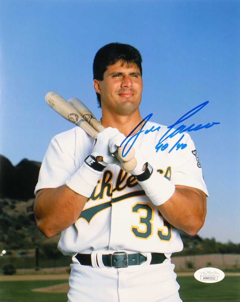 Jose Canseco Signed Athletics 8x10 Photo Inscribed "40/40" (JSA)