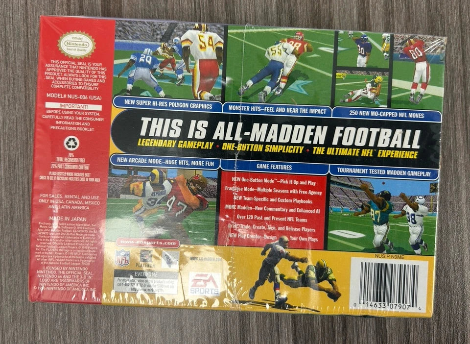 Madden NFL 99 N64 Sealed New in Box (Minor Box Dent)