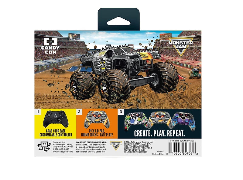 Monster Jam Face Plate Combo Pack For Candy Con Base Unit Controller - MAX-D
