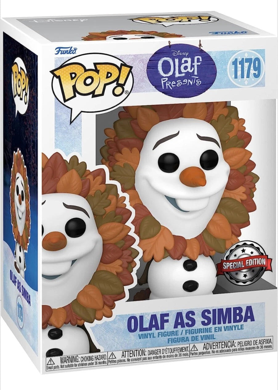 POP Disney!: Olaf Presents - Olaf as Simba, #1179 Multicolor Funko Pop Olaf Pop