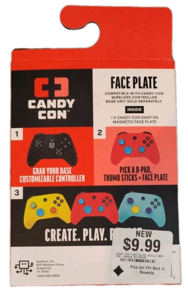 Face Plate For Candy Con Base Unit Controller - Chili Red