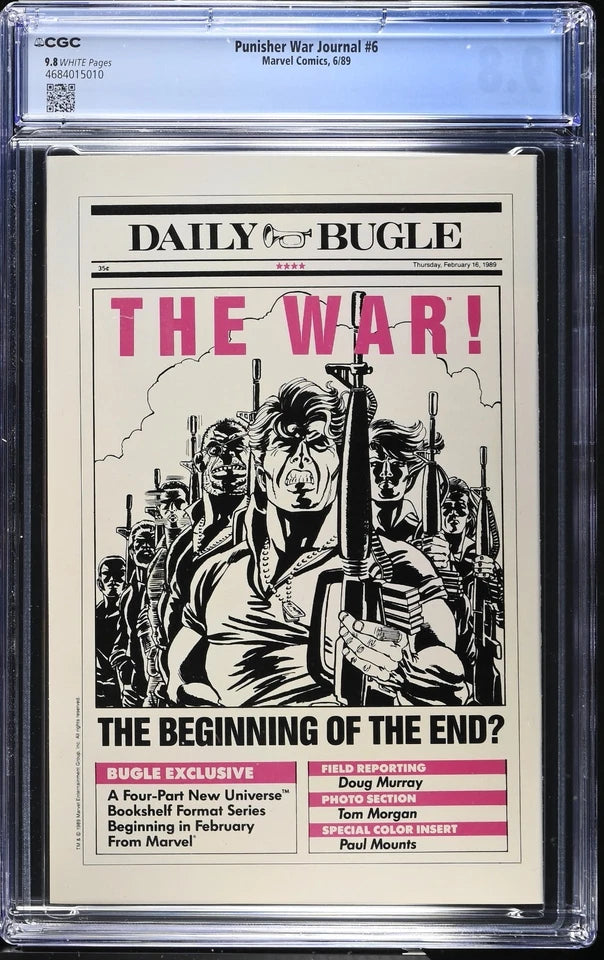 Punisher War Journal #6 CGC 9.8 Marvel 1989 Jim Lee 1st Wolverine vs Punisher
