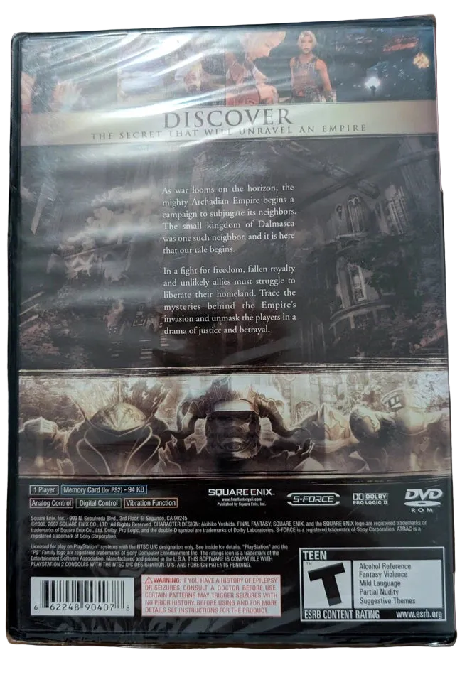 FINAL FANTASY XII (Greatest Hits) - PS2 - NIB, Factory Sealed