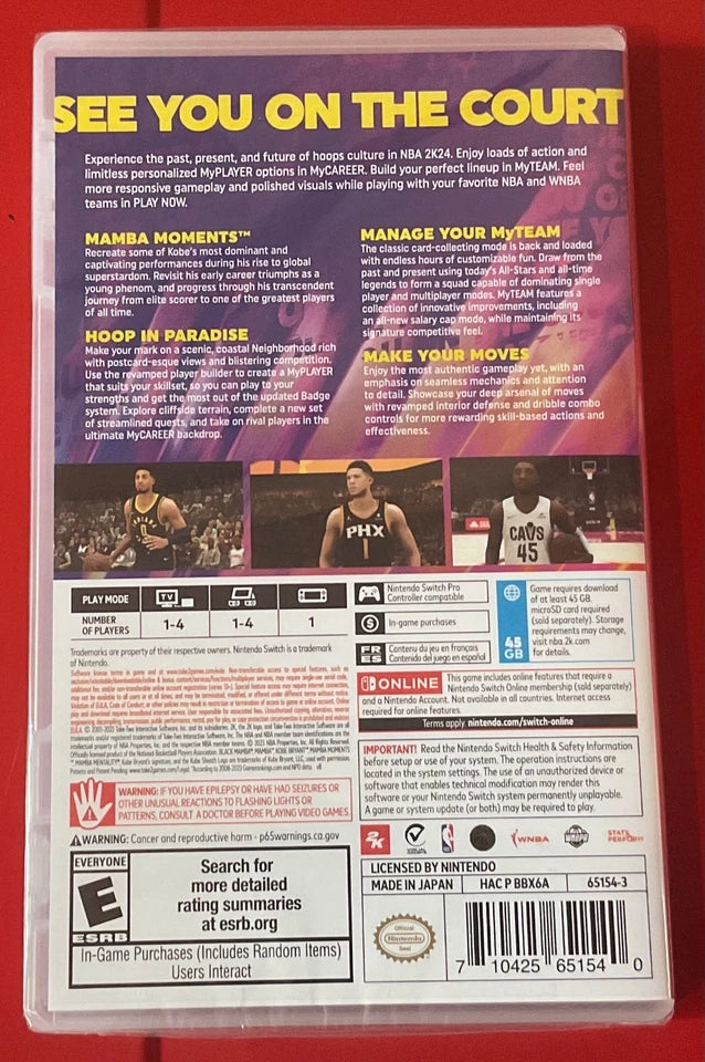 NBA 2K24 Kobe Bryant Edition - Nintendo Switch